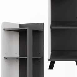 Vicco Badregal Anthrazit/Weiß Karen 30x128x35 cm - Die Badezimmermöbel, Mehr Ordnung im Badezimmer durch übersichtliche Ablage