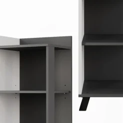 Vicco Badregal Anthrazit/Weiß Karen 40x128x35 cm - Die Badezimmermöbel, Mehr Ordnung im Badezimmer durch übersichtliche Ablage