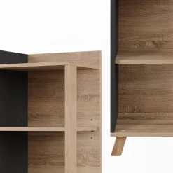 Vicco Badregal Sonoma/Anthrazit Karen 40x128x35 cm - Die Badezimmermöbel, Mehr Ordnung im Badezimmer durch übersichtliche Ablage