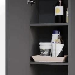 Vicco Badschrank Anthrazit Gloria 33x84x22 cm - hängender Badezimmerschrank, Unterschrank- und Hängeschrank-Kombination