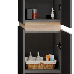 Vicco Badschrank Anthrazit Gloria 33x198x35 cm - Wäscheschrank, Unterschrank- und Hängeschrank-Kombination