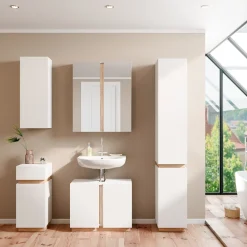 Vicco Badschrank Weiß Gloria 33x84x22 cm - hängender Badezimmerschrank, Unterschrank- und Hängeschrank-Kombination