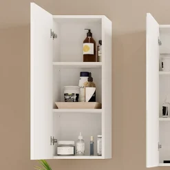 Vicco Badschrank Weiß Gloria 33x84x22 cm - hängender Badezimmerschrank, Unterschrank- und Hängeschrank-Kombination