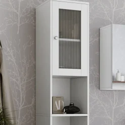 Vicco Badschrank Weiß Malte 30x172x30 cm - Hochschrank, Unterstützt eine strukturierte Organisation im Alltag