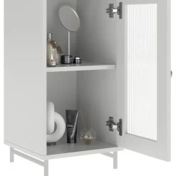 Vicco Badschrank Weiß Malte 30x172x30 cm - Hochschrank, Unterstützt eine strukturierte Organisation im Alltag