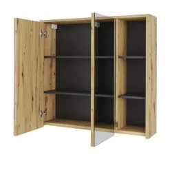 Vicco Badspiegelschrank Artisan/Grau Viola 80x75x18 cm - Badezimmerschrank mit Spiegel, Übersichtliche Organisation dank cleverer Fächeraufteilung