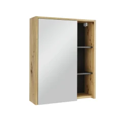Vicco Badspiegelschrank Artisan/Grau Viola 60x75x18 cm - Badezimmerschrank mit Spiegel, Übersichtliche Organisation dank cleverer Fächeraufteilung