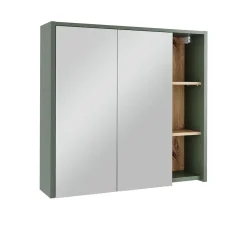 Vicco Badspiegelschrank Grün/Artisan Viola 80x75x18 cm - Badezimmerschrank mit Spiegel, Übersichtliche Organisation dank cleverer Fächeraufteilung