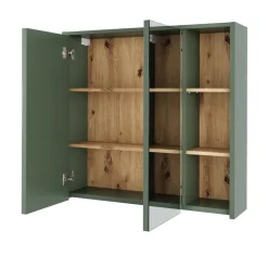 Vicco Badspiegelschrank Grün/Artisan Viola 80x75x18 cm - Badezimmerschrank mit Spiegel, Übersichtliche Organisation dank cleverer Fächeraufteilung