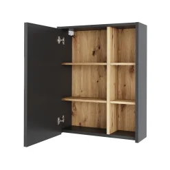 Vicco Badspiegelschrank Grau/Artisan Viola 60x75x18 cm - Badezimmerschrank mit Spiegel, Übersichtliche Organisation dank cleverer Fächeraufteilung