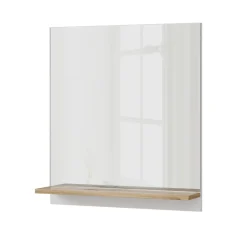 Vicco Badspiegelschrank "Marelle", Weiß/Artisan-Eiche, 60 x 67 cm mit Regal