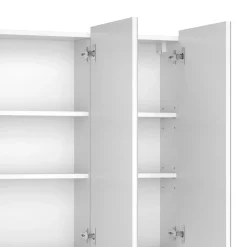 Vicco Badspiegelschrank Weiß Sola 100x80x17 cm - Badezimmerschrank mit Spiegel, Viel Stauraum oben und unten