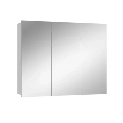 Vicco Badspiegelschrank Weiß Sola 100x80x17 cm - Badezimmerschrank mit Spiegel, Viel Stauraum oben und unten