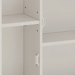 Vicco Badspiegelschrank Weiß Rosario 68x49x17 cm - Badezimmerschrank mit Spiegel, Viel Stauraum oben und unten