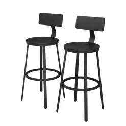 Vicco Barhocker Caracas, Hocker für die Bar, Schwarz, 34 x 102 cm 2er Set