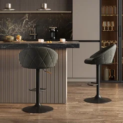 Vicco Barhocker Goldamo, Hocker für die Bar, Anthrazit, 58.5 x 84.5 cm 2er-Set