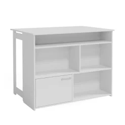 Vicco Bartisch Dominic, Bartresen für Esszimmer, Weiß, 116 x 37 cm 4X offene Fächer und 1x Tür