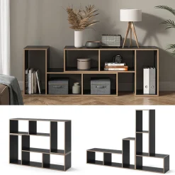 Vicco Bücherregal Tetrix, Regal für Bücher, Anthrazit, 112.8 x 56.4 cm 2er Set