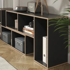 Vicco Bücherregal Tetrix, Regal für Bücher, Anthrazit, 112.8 x 56.4 cm 2er Set