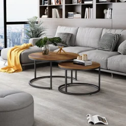 Vicco Couchtisch Set Montreal, 2-teiliger Sofatisch, Antikholz, 77 x 40 cm 2 Teile