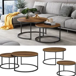 Vicco Couchtisch Set Montreal, 2-teiliger Sofatisch, Antikholz, 77 x 40 cm 2 Teile