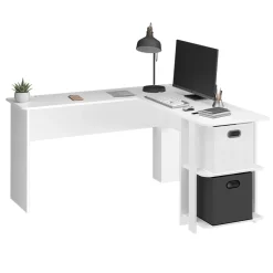 Vicco Eckschreibtisch Nikita, Winkelschreibtisch, Weiß, 140 x 140 cm