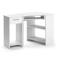 Vicco Eckschreibtisch Odin, Winkelschreibtisch, Weiß, 83 x 76 cm Set mit PC-Schrank