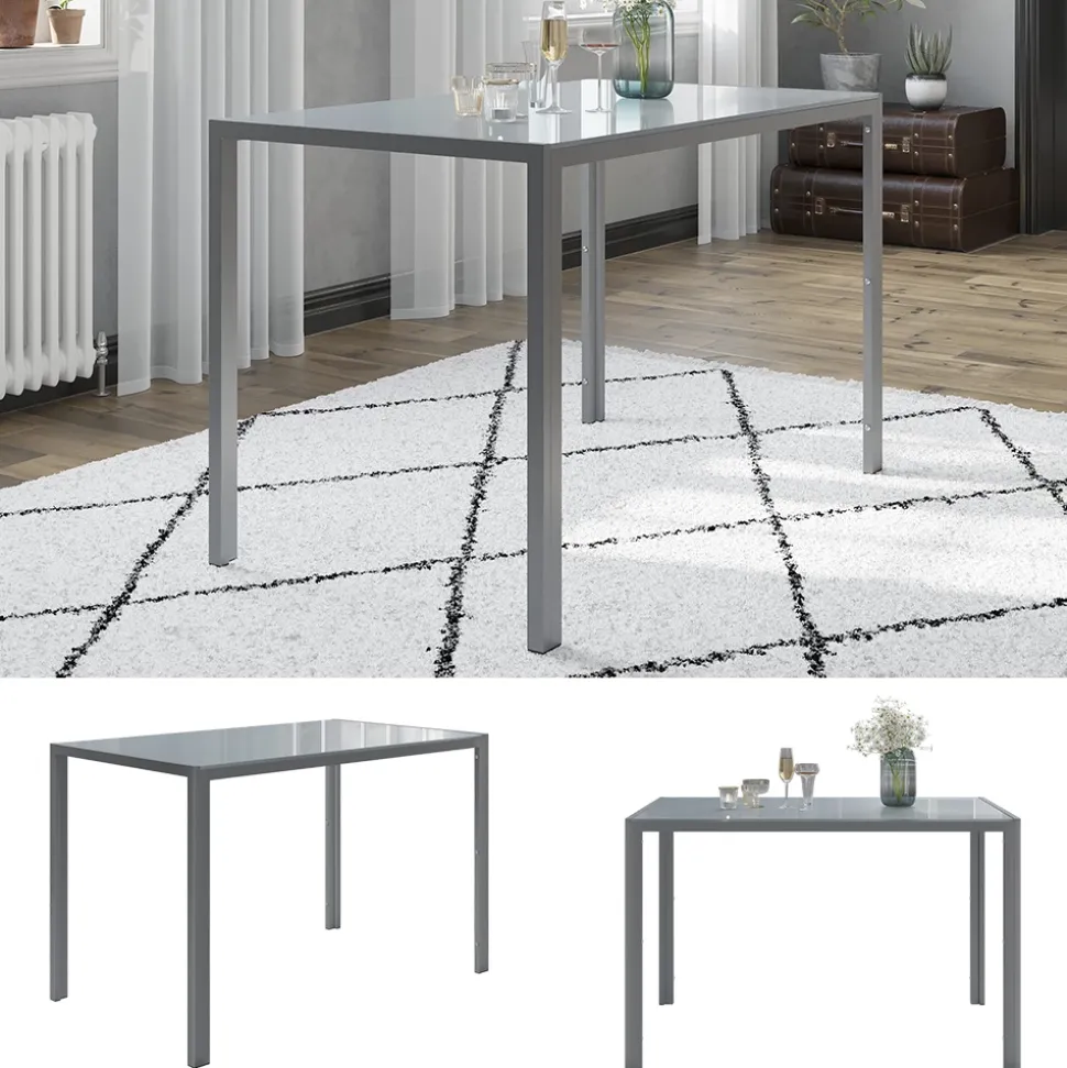 Vicco Esstisch "Grand", Grau, 120 x 75 cm