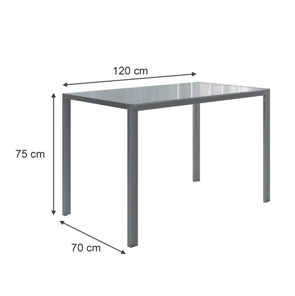 Vicco Esstisch "Grand", Grau, 120 x 75 cm