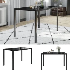 Vicco Esstisch Grand, Tisch für das Esszimmer, Schwarz, 120 x 75 cm