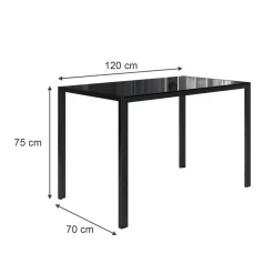 Vicco Esstisch Grand, Tisch für das Esszimmer, Schwarz, 120 x 75 cm