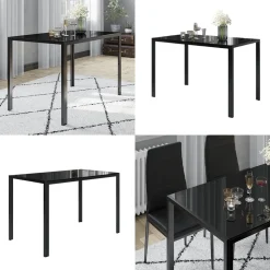 Vicco Esstisch Grand, Tisch für das Esszimmer, Schwarz, 120 x 75 cm