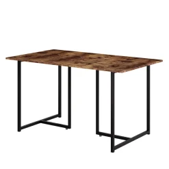 Vicco Esstisch "Merido", Eiche rustikal/Schwarz, 140 x 80 cm