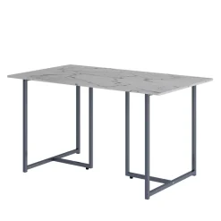 Vicco Esstisch "Merido", Grau/Marmor-Weiß, 140 x 80 cm