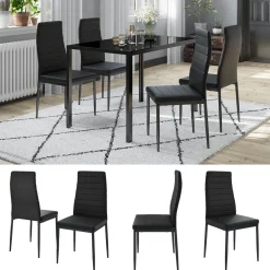 Vicco Esszimmerstuhl Grand, Stuhl, Schwarz, 42.5 x 48 cm 4er Set