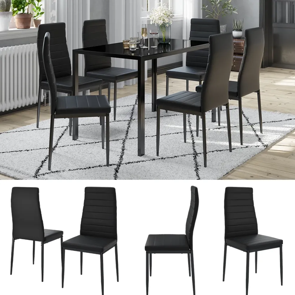 Vicco Esszimmerstuhl "Grand", Schwarz, 42.5 x 48 cm 6er Set