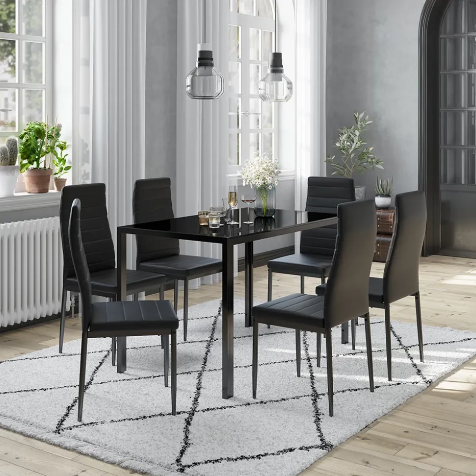 Vicco Esszimmerstuhl "Grand", Schwarz, 42.5 x 48 cm 6er Set