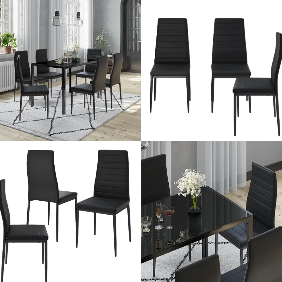 Vicco Esszimmerstuhl "Grand", Schwarz, 42.5 x 48 cm 6er Set