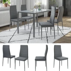 Vicco Esszimmerstuhl Grand, Stuhl, Grau, 42.5 x 48 cm 4er Set