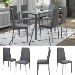 Vicco Esszimmerstuhl Grand, Stuhl, Grau, 42.5 x 48 cm 6er Set