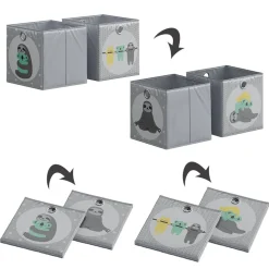 Vicco Faltbox, Regalbox für Kinder, Grau, 30 x 30 cm (Motiv Faultiere)