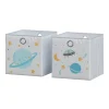 Vicco Faltbox, Regalbox für Kinder, Grau, 30 x 30 cm (Motiv Weltall)