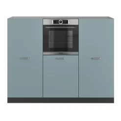 Vicco Küchenblock "R-Line", Blau-Grau/Anthrazit, 180 cm ohne Arbeitsplatte
