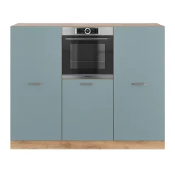 Vicco Küchenblock "R-Line", Blau-Grau/Goldkraft Eiche, 180 cm ohne Arbeitsplatte