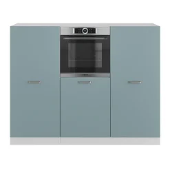 Vicco Küchenblock R-Line, Miniküche, Blau-Grau/Weiß, 180 cm ohne Arbeitsplatte