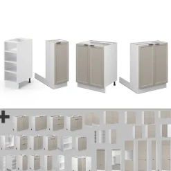 Vicco Kücheninsel Fame-Line, Kochinsel für die Küche, GrauBeige, 90 cm ohne Arbeitsplatte