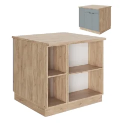 Vicco Kücheninsel "Fame-Line", Hellblau-grau, 90 cm mit Schublade, ohne Arbeitsplatte