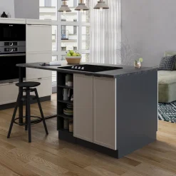 Vicco Kücheninsel Fame-Line, Kochinsel für die Küche, GrauBeige, 90 cm ohne Arbeitsplatte