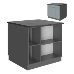 Vicco Kücheninsel "Fame-Line", Hellblau-grau, 90 cm mit Schublade, ohne Arbeitsplatte