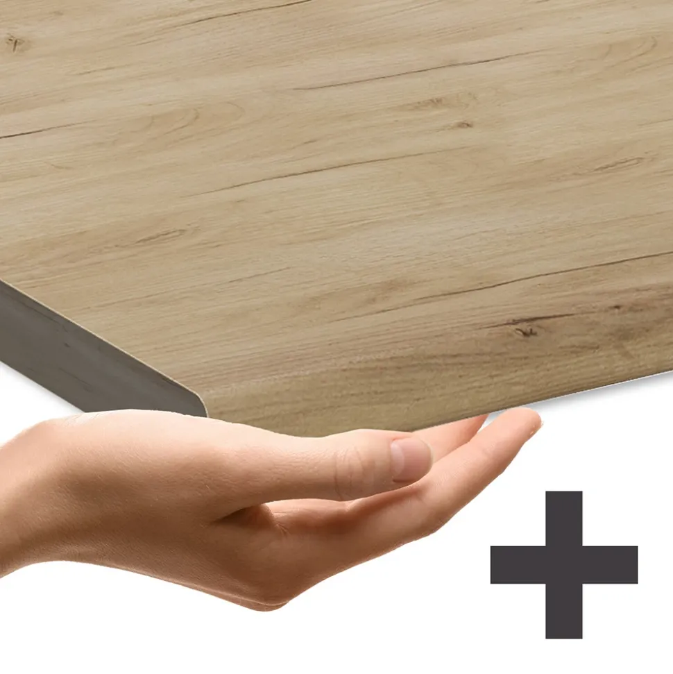 Vicco Küchenunterschrank "Fame-Line", Schwarz gestreift, 60 cm mit Schublade, AP Eiche